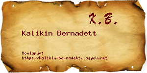 Kalikin Bernadett névjegykártya